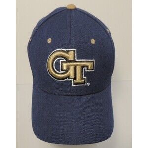 Vintage Georgia Tech Yellow Jackets 7 1/4 Zephyr Fitted Cap Blue  and Gold,
